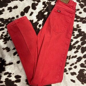 Lee Vintage Red Jeans 80s 90s Western Denim